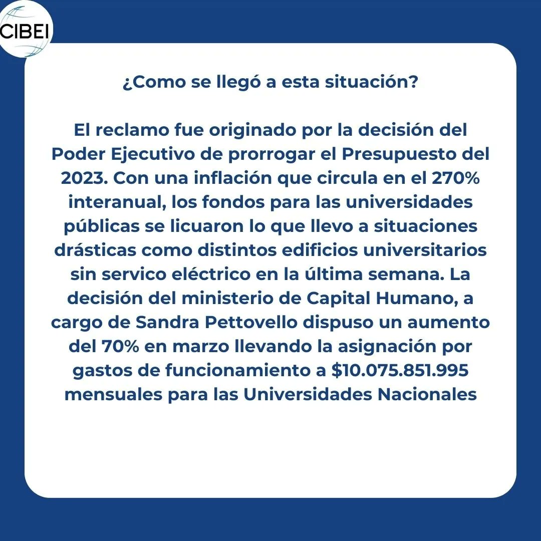 FormacionCIBEI's tweet photo. #CIBEI te trae todo lo que debes de saber sobre la marcha federal universitaria de hoy en Argentinaen respuesta al reajuste de Javier Milei 🇦🇷

#Internacionalista #recomendación #RelacionesInternacionales #AprendeconCibei #Diplomacia #AprendeconNosotros #RRII #global https://t.co/CGmH2FobIL