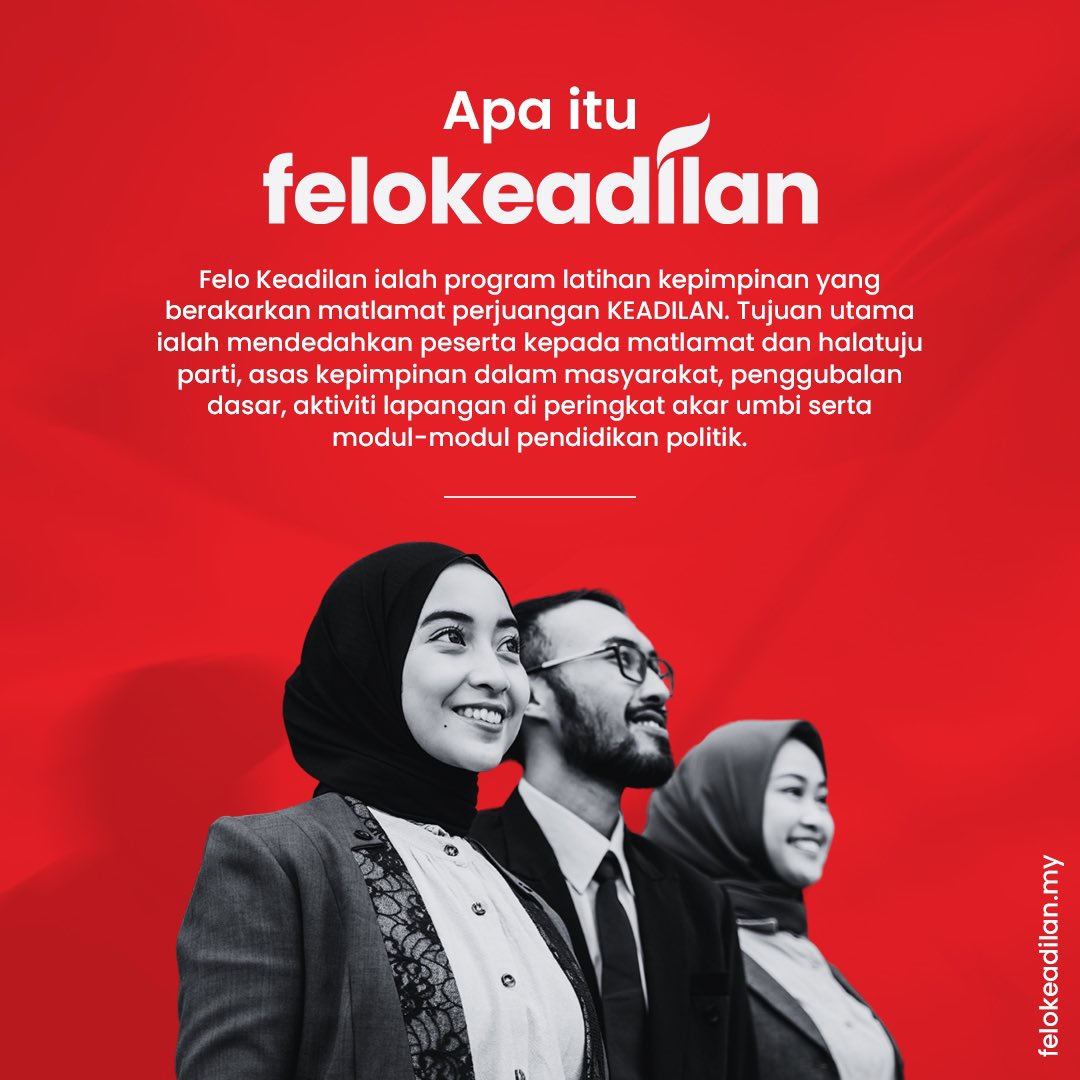 Antara inisiatif parti untuk memastikan KEADILAN tidak ketandusan pemimpin muda. Mahu jadi seperti Rafizi Ramli, Nik Nazmi, Amirudin Shari mahupun Nurul Izzah? Daftar segera di felokeadilan.my