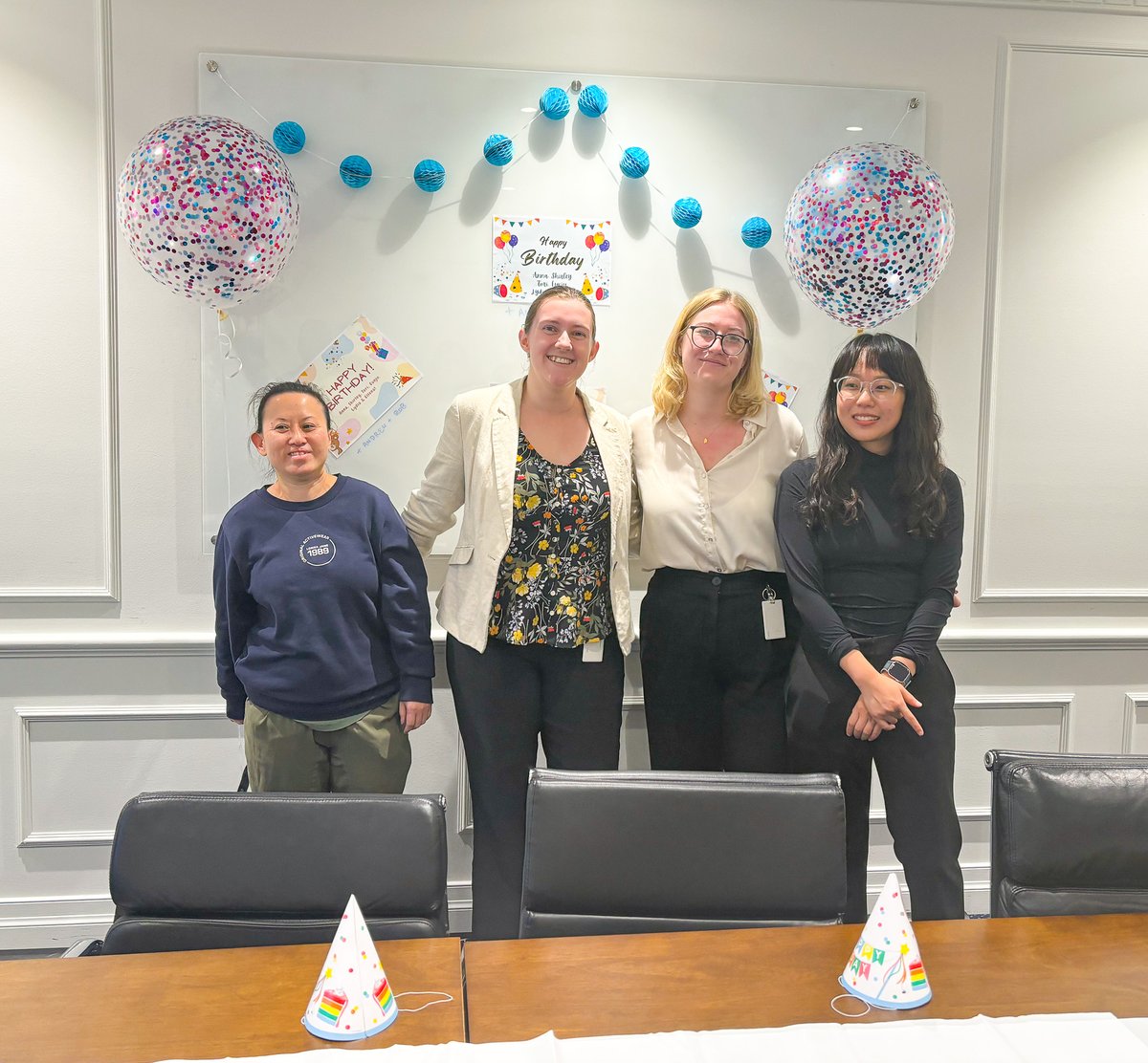 christiespaces's tweet photo. Happy joint April birthday to our team in Sydney! We hope you enjoyed the celebration and delicious birthday lunch 🐶 🎉 🎂

#ChristieSpaces #CoworkingCommunity #CoworkingSydney #SydneyCoworkingSpace #TeamBirthday #WorkBirthday https://t.co/yCeaILRdUd