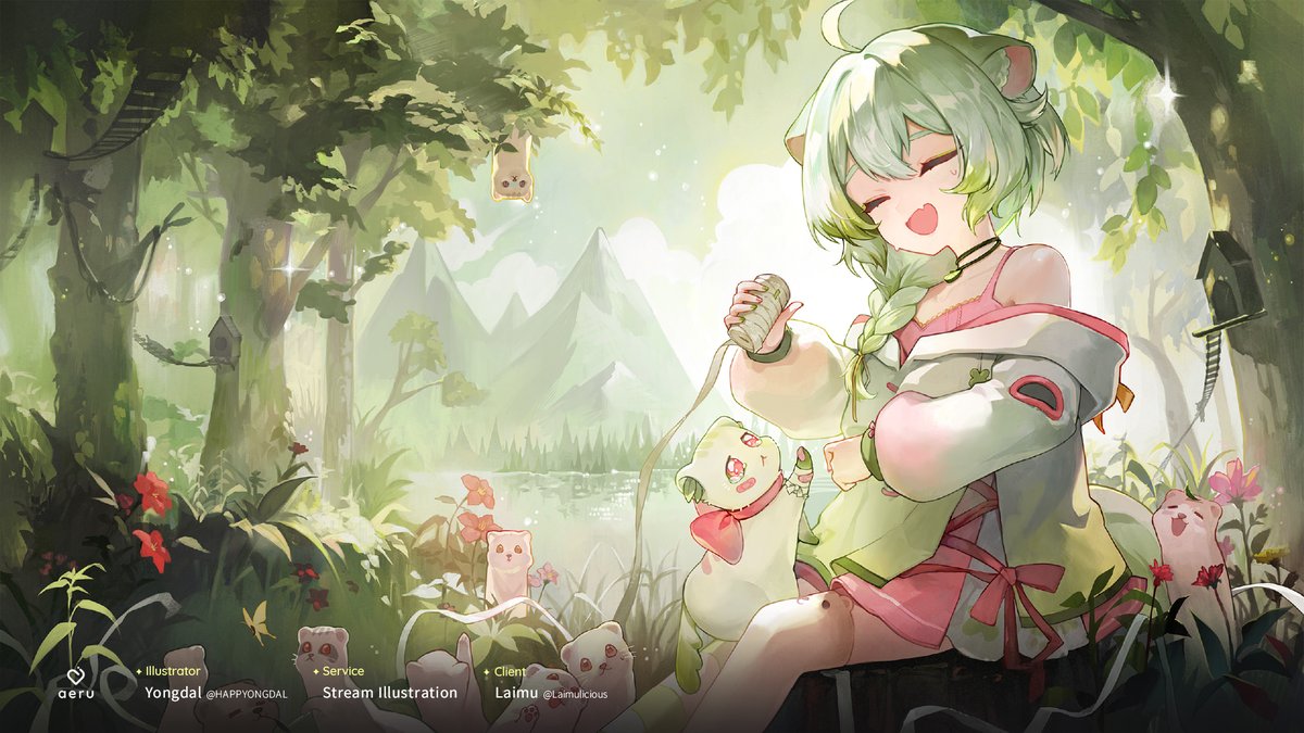 HAPPY LAIMU DAY🍋💚#laimuart I did Stream Illustrations for Laimu. What a cute cute... 🫣🫣