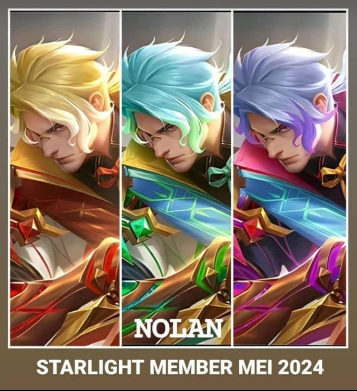 PO Skin Starlight Mei 2024 Mobile Legends (Starlight Card via Gift) Nolan - Fashion Mogul Rp45.000 Harga setelah PO => Rp50.000