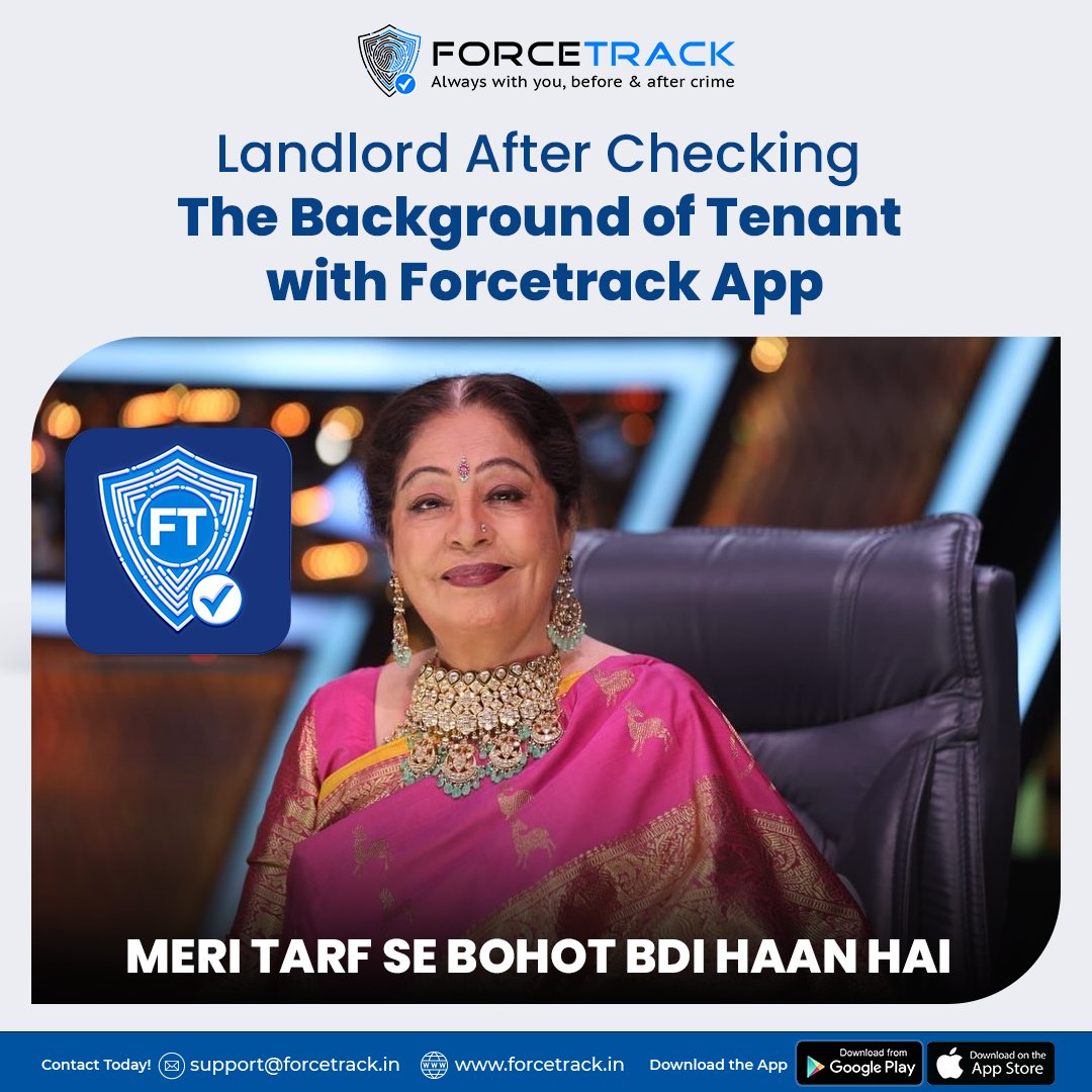 Tenant checks made easy! Forcetrack App - Your key to a successful rental.
.
Download Forcetrack App Now!
.
Login on- zurl.co/Wg6X
.
#ForceTrack #EmployeeInformationReport #PoliceVerification #TrackingAndTracing #BackgroundChecks #SecurityServices #EmployeeScreening