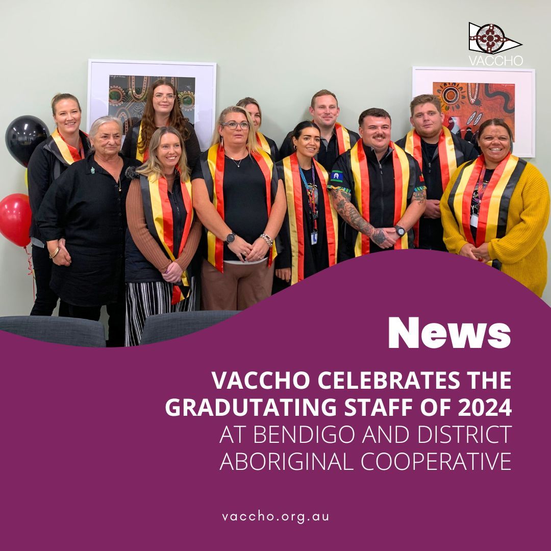 Congratulations to Bendigo and District Aboriginal Cooperative’s graduating staff of 2024! 🎉 Read the full news story here > buff.ly/3xMyfom #VACCHO #LatestNews #Graduation #AboriginalHealth #RTO ##BDAC