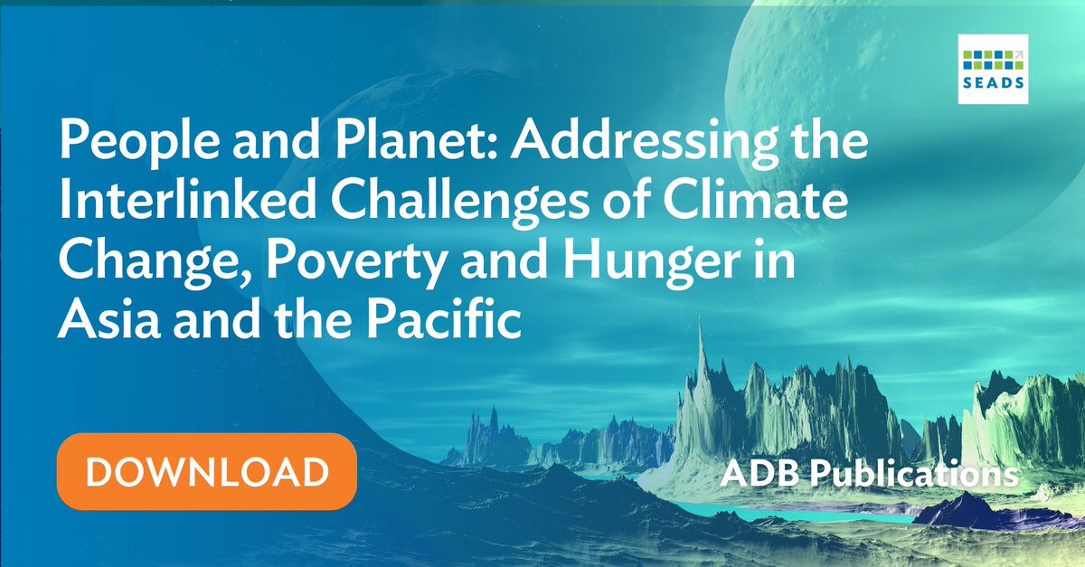 #NewPublication. A new report highlights the need for transformative solutions that advance climate action, increase resilience, and protect hard-fought development gains.

Download: ow.ly/2HsO50RkIFy

#SEADSforGrowth #Agriculture #FoodSecurity #Poverty