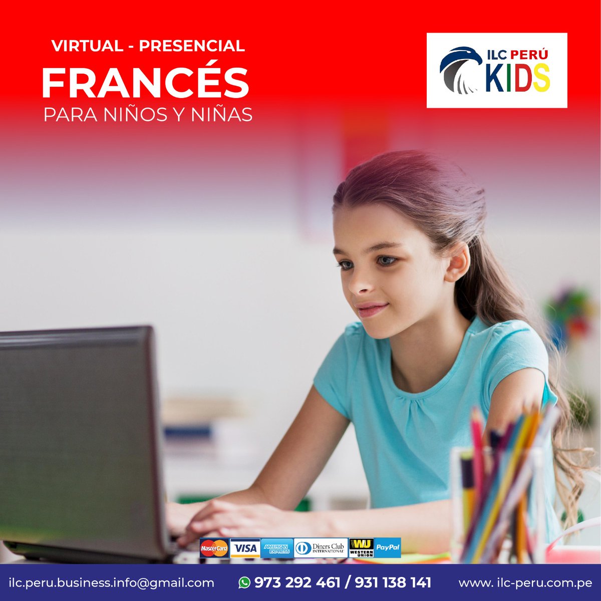 📚ILC KIDS - Francés 
Inicio de clases : 06 de Mayo
Modalidad: Presencial - Virtual
 📲 Contáctanos al:
📞 973 292 461 📞  931 138 141 📞979 791 505  📞989 488 967
#Idiomas  #AprenderFrances #frances ##francesvirtual