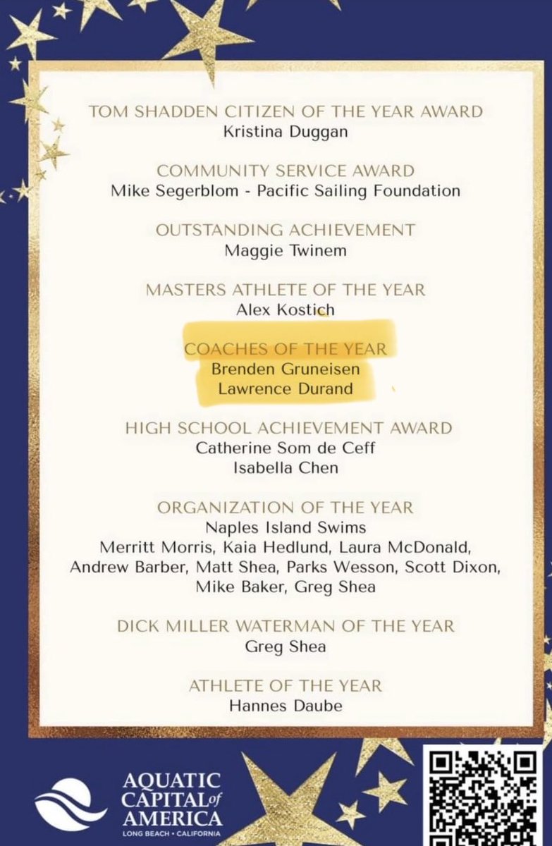 Congratulations to Jordan’s own coach, Brenden Gruneisen!  He was chosen as the Aquatic Capital of America’s Co-Coach of the Year after just one year as head aquatics coach at Jordan!  We are extremely proud of Coach Gruneisen. #PantherPride #ChangingtheNarrative 🐾💙🖤🏊‍♂️🏊🏽‍♀️🤽🤽🏽‍♂️