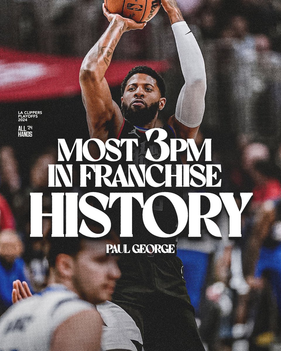 Congrats PG-13 👏👏 With his last three, Paul George is now the franchise leader in playoff threes made.
