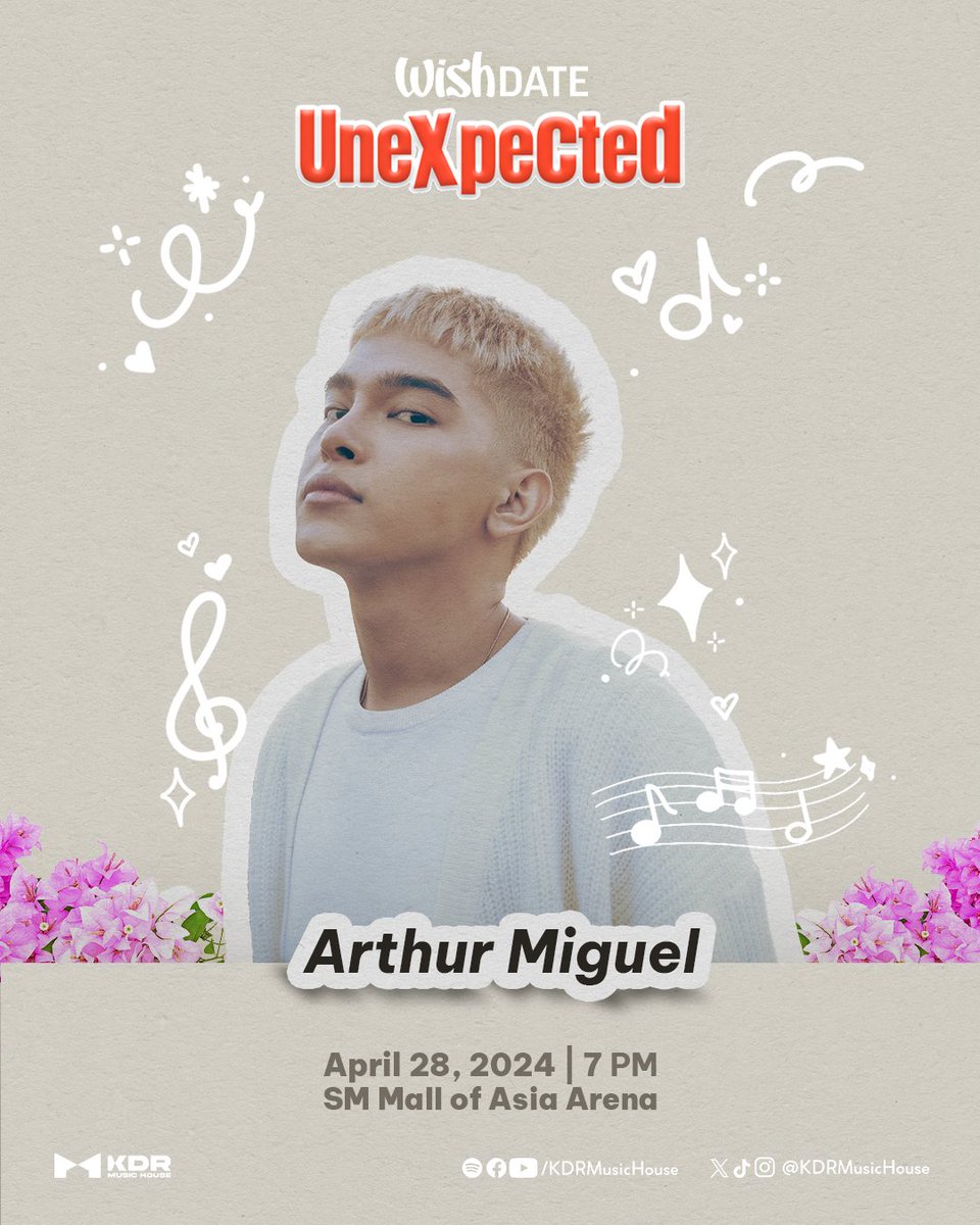 Ready your hearts for an unforgettable musical treat from singer-songwriter Arthur Miguel on the #WishDateUnexpected! Don't miss the live performances on April 28 at the SM Mall of Asia Arena.