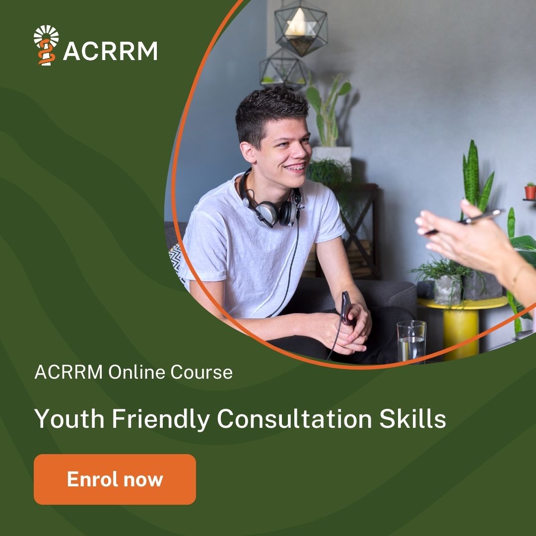 Enrol in ACRRM's online course, Youth Friendly Consultation Skills. This online course explores how to conduct youth-friendly consultations, providing tips and tools for building a practice that is more accessible for young people. Enrol today: bit.ly/3Wk2gps