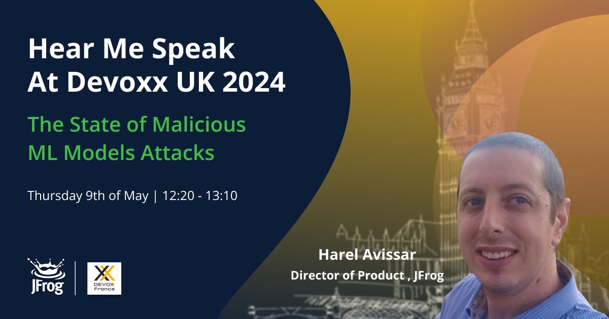 🤖 Malicious ML models are a new, emerging threat that can compromise your systems by executing code when loaded...

Learn how to combat these threats at Harel Avissar's @DevoxxUK session: jfrog.co/3UbOS4b

Ready to take action? Book 1:1 time w/ us: jfrog.co/3TVjy9C