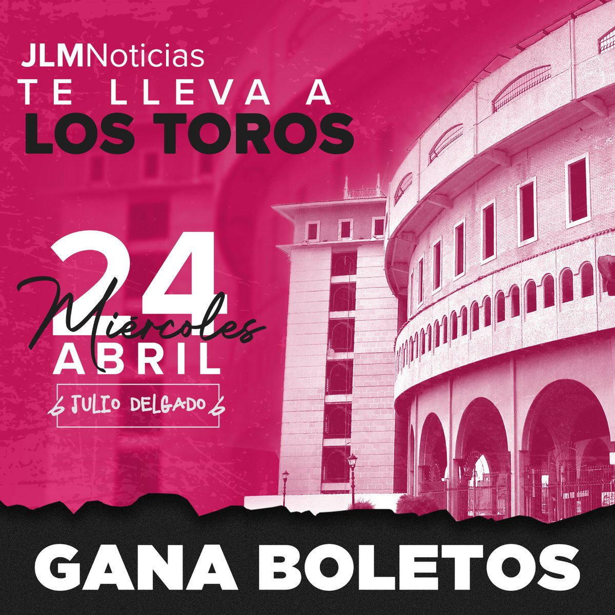 JLMNoticias's tweet image. GANA BOLETOS para la gran corrida de toros de hoy en la Plaza de Toros Monumental. 🥳🥳

Solo necesitas:
1️⃣ Seguir a @JLMNoticias 
2️⃣ Dale ❤️ a esta publicación.
 3️⃣ Retwittear nuestra imagen
4️⃣ Comenta #JLMNoticias me lleva a los toros.

La dinámica se cierra a las 2 pm y los…