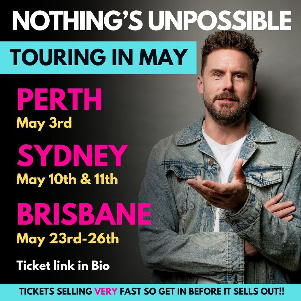 Aaaaand we keep on rollin’ ……………………………… Touring to PERTH-SYDNEY-BRISBANE all through May so grab a ticket & let’s have some fun! ……………………………… @perthcomedyfestival @sydneycomedyfestival @briscomedyfest @comedy_au