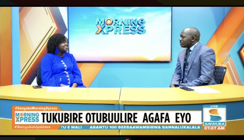 You’re watching #SanyukaMorningXpress with @precious_remmie and @adam_kungu. Watch the show live on afromobile.com. #SanyukaUpdates #FfeBannoDdala