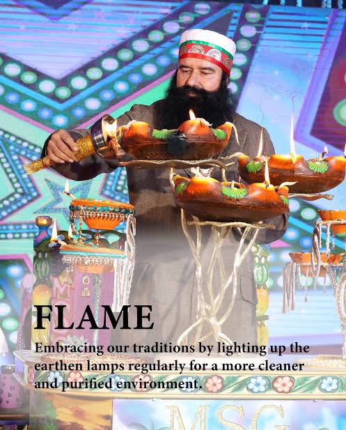 By bringing back important and priceless practises from the past, like lighting a lamp under FLAME Campaign started by Saint Dr MSG Insan, we can all participate in this yajna and save our ancient culture to dispel the darkness of negativity and inhumanity. #LightUpDiya