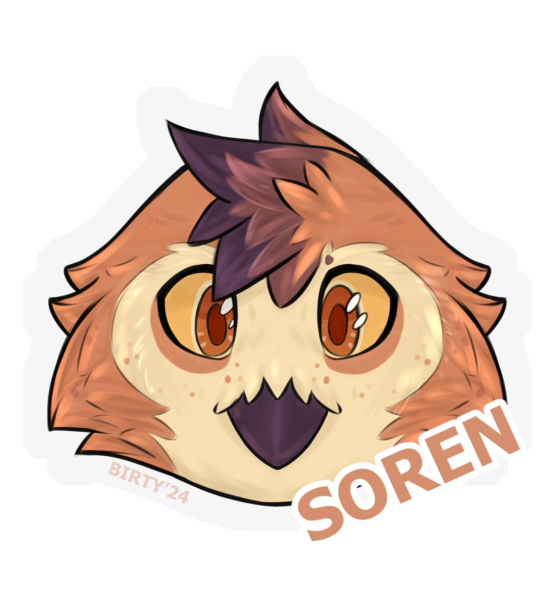Finished first owl ever I draw :3 At time for #FWA2024 ! Icon / badge YCH