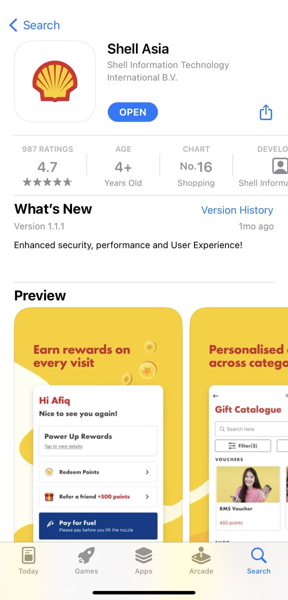 flmjrs's tweet image. Berguna jugak Shell App ni untuk aku sebenarnya. Setiap kali singgah Shell aku confirm bukak app ni untuk collect points isi minyak or redeem rewards. Korang just download je Shell App ni on App Store atau Google Playstore, both available! 
#ShellApp #ShellMalaysia