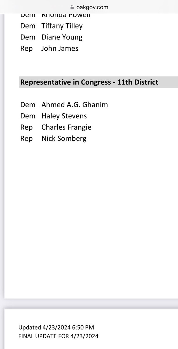 @MI_GOP_Primary @RepHaleyStevens Oakland County Clerk has Nick Somberg running also.