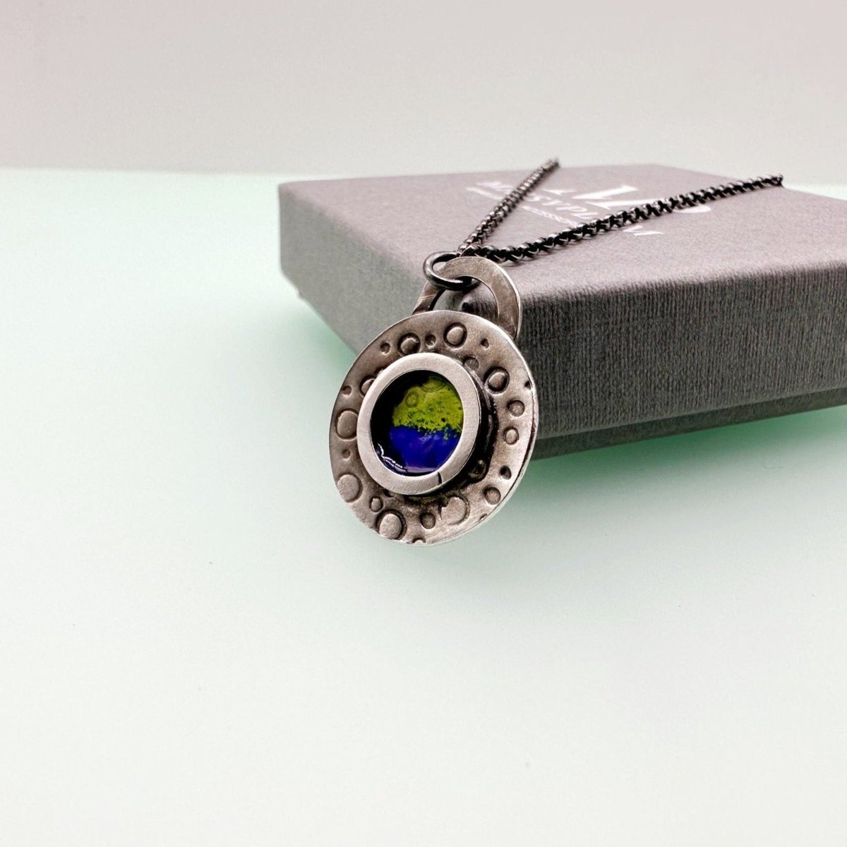 Circle Pendant with Blue and Green Enamel tuppu.net/1dab9a88 #shopsmall #inbizhour #bizbubble #MHHSBD #giftideas #UKHashtags #HandmadeHour ##UKGiftHour