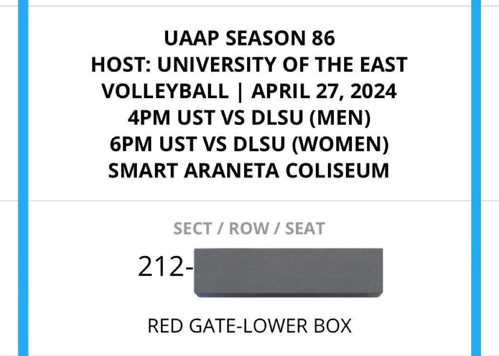 0913cub's tweet photo. wts ph uaap

game: ust vs dlsu
date: april 27, saturday

- 3x lowerbox tickets (adjacent seats)
- dlsu side
- slightly above srp (online fees + i got ticketing assistance)

note: etix but i can forward the tickets directly to your ticketnet account

dms only! https://t.co/uZCoSoXXva