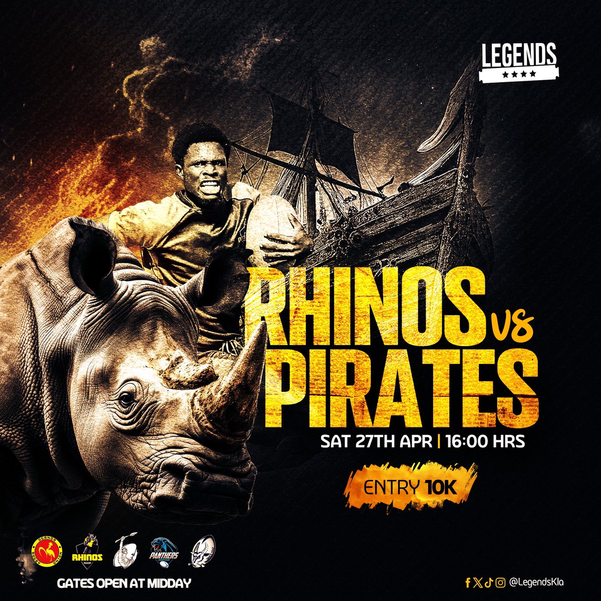 Catch the @RhinosRugbyUG and the @piratesrugbyUG in the Playoff showdown this Saturday 🏉 Let's rally behind our teams and dive into game day delights with special promos on treats & drinks 🍕🍻 Don't miss out! #NileSpecialRugby #LegendsGrounds