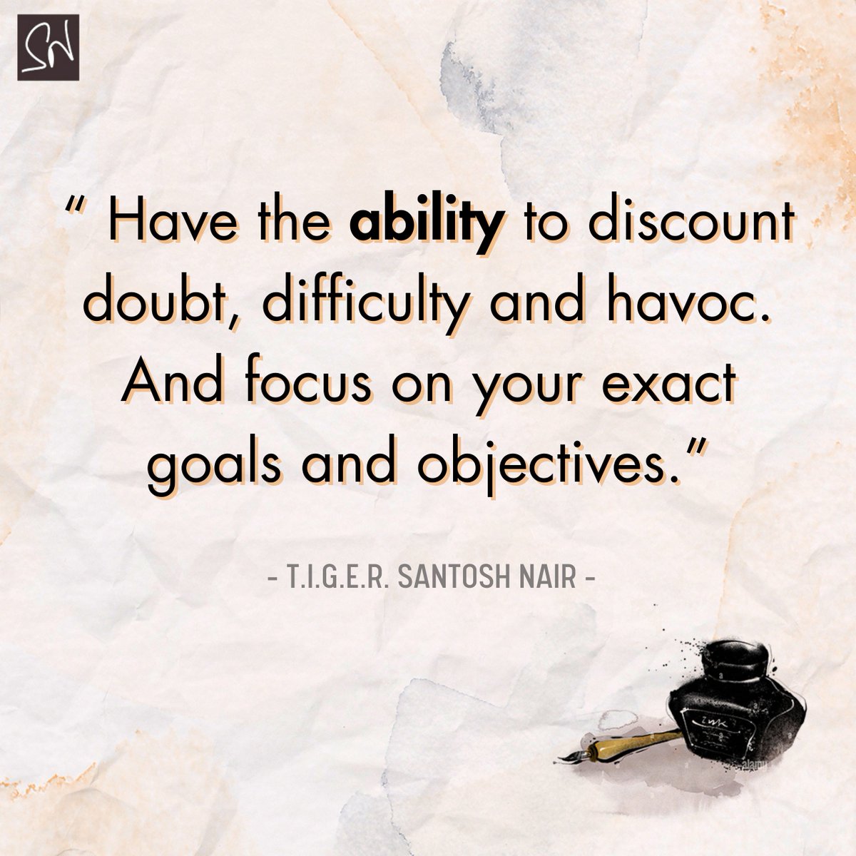 IamSantoshNair's tweet image. Cast aside doubt, dance past difficulties, and navigate through havoc. Focus sharpens when you set your sights on your goals. What are you aiming for today? 🎯 #StayFocused #GoalGetter #SNWISDOM