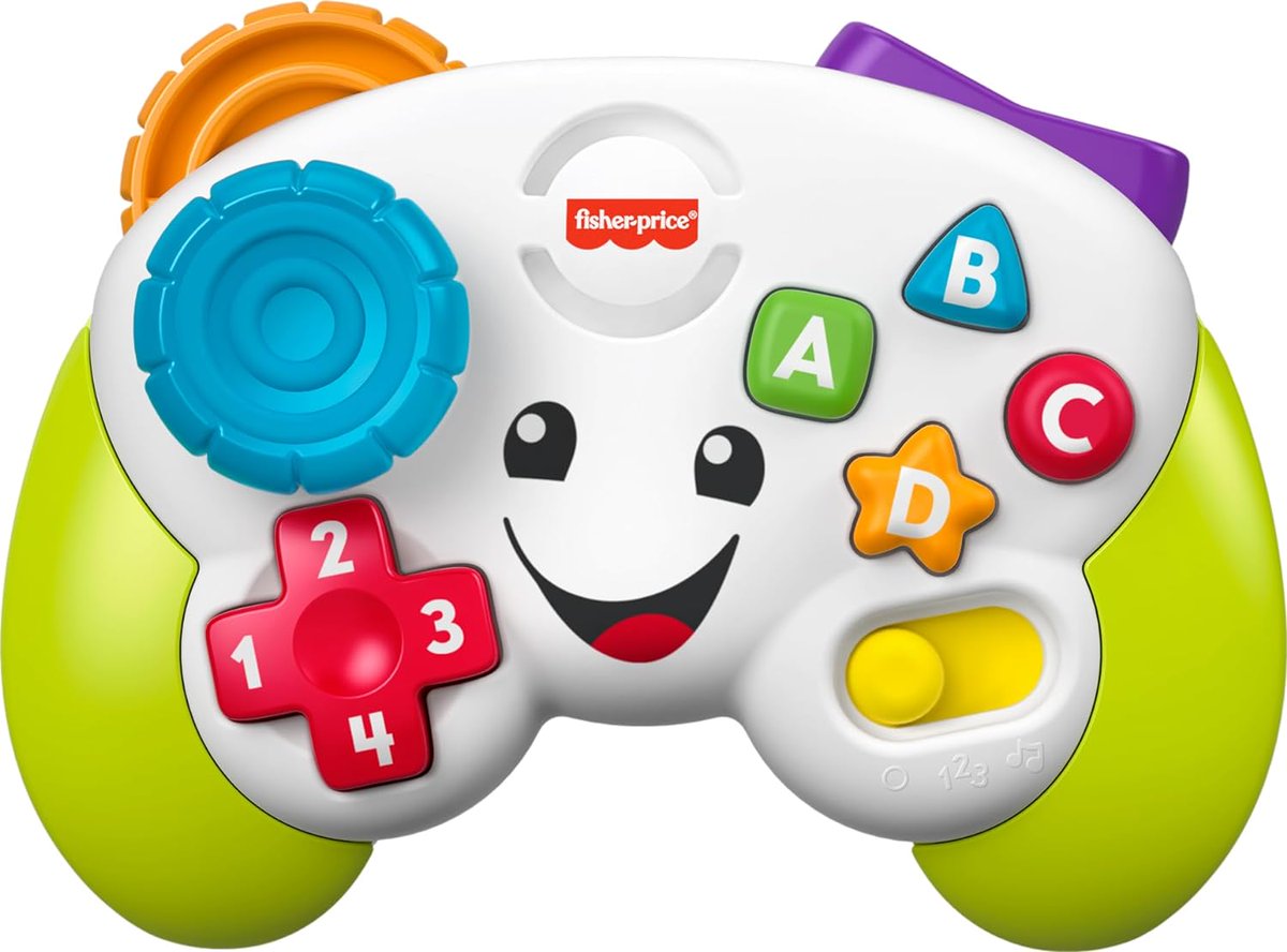 Fisher-Price Laugh & Learn Baby Electronic Toy, Game & Learn Controller Pretend Video Game with Lights and Music for Ages 6 Months+ $7.49 via Amazon (Prime Eligible). ow.ly/3hh350R7ZW4 Konami Code Easter Egg. ow.ly/Vg3u50R7ZW3