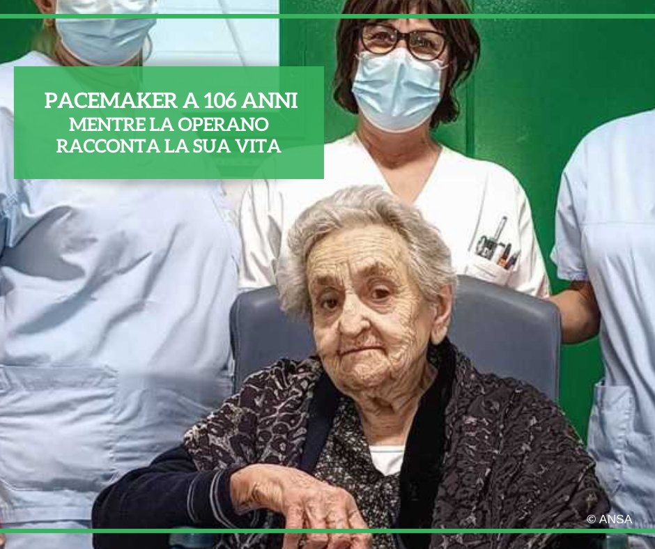 A 106 anni è stata operata in anestesia locale per l'impianto di un #pacemaker e durante l'intervento ha raccontato ai medici il suo secolo di vita. È accaduto all'ospedale di #Cento, nel Ferrarese.
#ANSASalute
➡ bit.ly/4baxuE1
