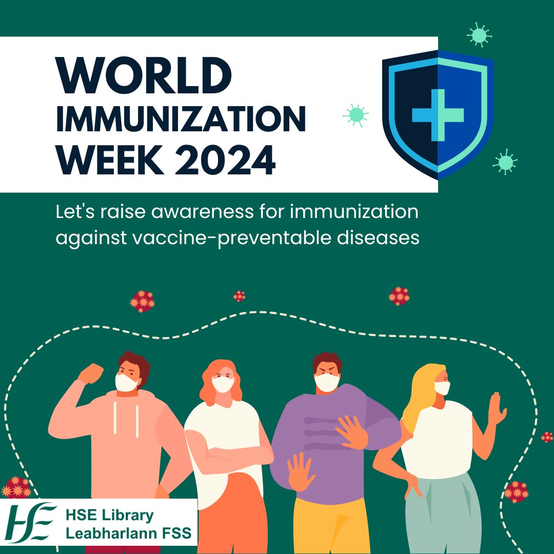 It's World Immunization Week! HSE Library is here to support our healthcare professionals. Access free evidence & research on immunization: bit.ly/hselibrayimmun… #WorldImmunizationWeek #vaccineswork #hselibrary