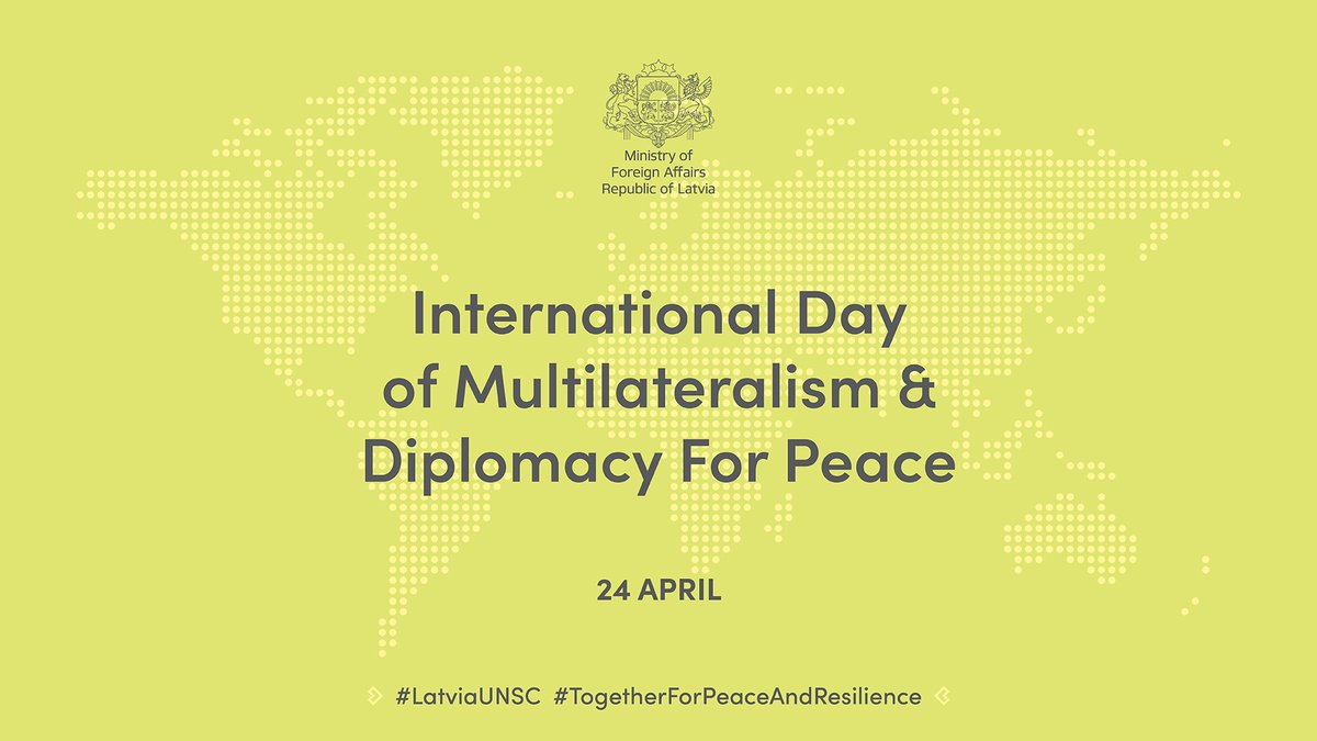 On the International Day of Multilateralism & Diplomacy For Peace, Latvia 🇱🇻 celebrates the power of dialogue & collaboration to tackle shared challenges, build a more peaceful & resilient world.

#LatviaUNSC #TogetherForPeaceAndResilience
