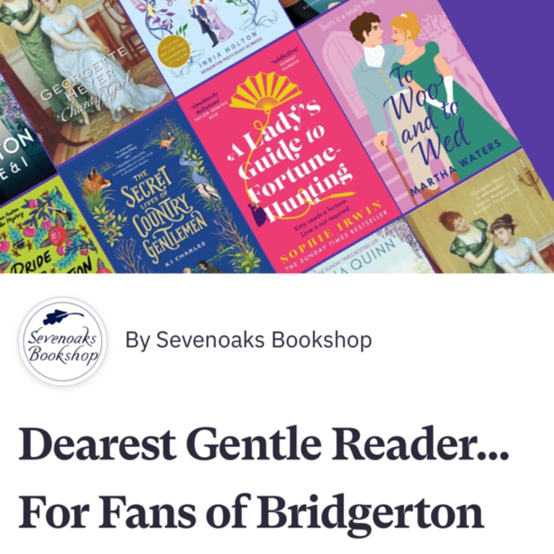 Dearest Gentle Reader, We have put together a list of books perfect for fans of Bridgerton, to tide you over until season 3! To peruse, click on the link below: uk.bookshop.org/lists/dearest-… #sevenoaks #bookshop #indiebookshop #independentbookshop #bridgerton