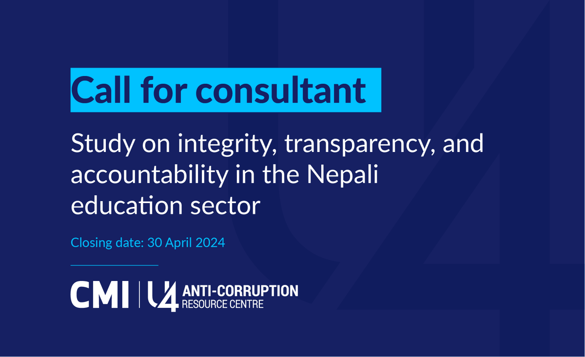 📣 Calling Nepali education experts! We're seeking a consultant to conduct a background study and workshop on public education funding in #Nepal. Details at u4.no/assets/nepal-e…