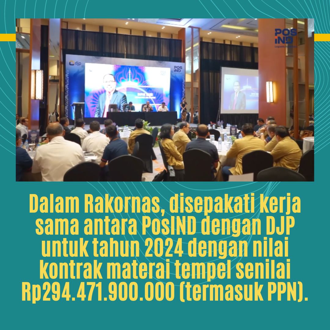 nesyaaa_ft's tweet photo. Dilakukannya sinergi yang lebih strategis antara Pos IND dengan DJP untuk melakukan upaya bersama dalam peraihan target penjualan meterai tempel di 2024.
@PosIndonesia
#PosIND
#PosIndonesi https://t.co/VzcsJmkyWQ