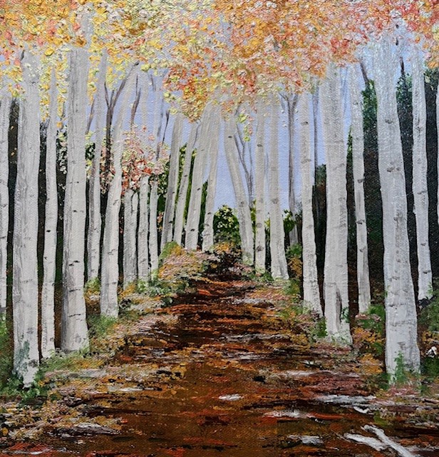 Silver Birches by Sue Mayne. 

Come and see beautiful depictions of the Forest like this one at the #EppingForest Visitor Centre at Chingford. 

The #Essex #Art club exhibition is free to enter and will run until the 11th of May.