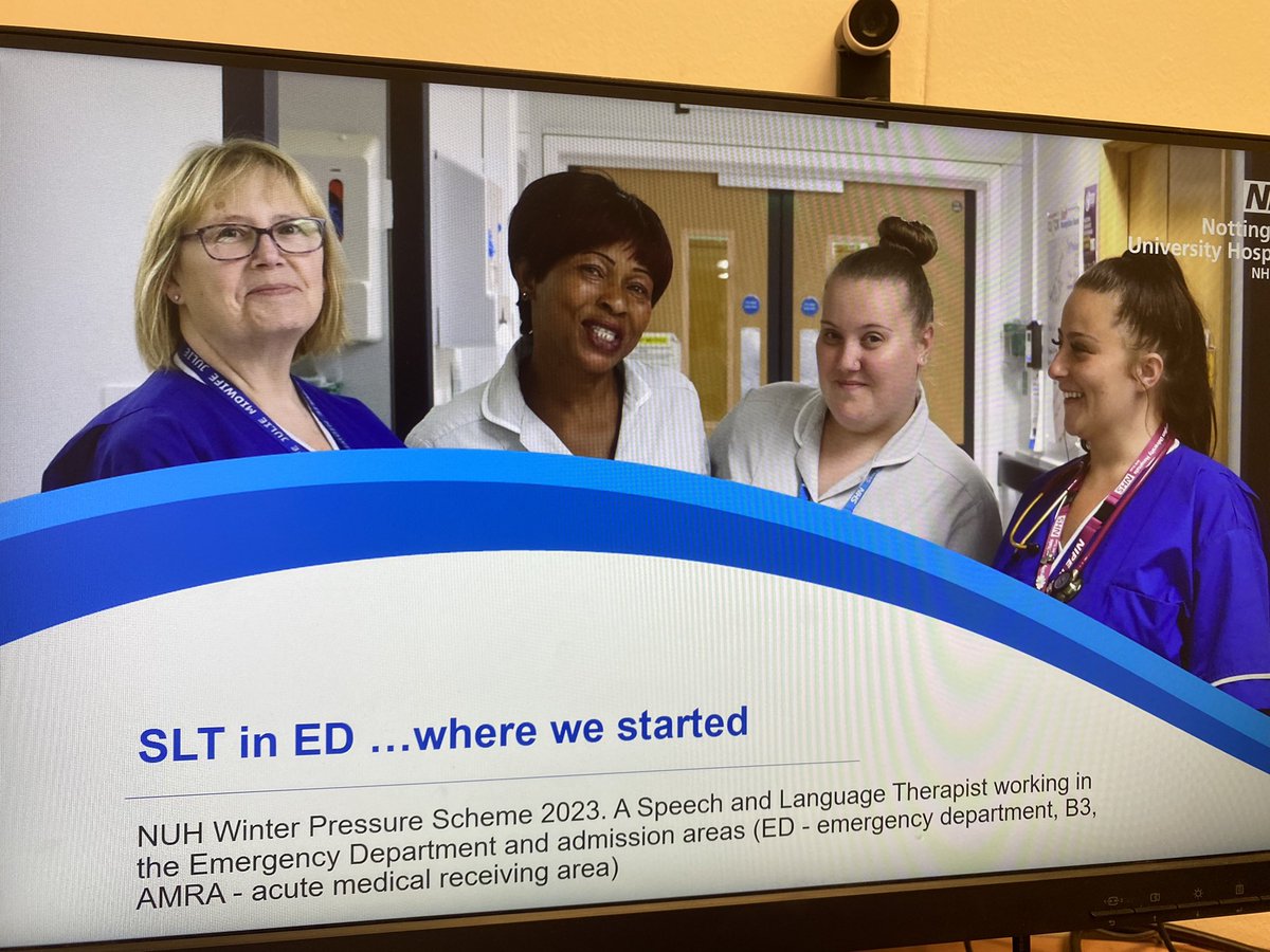 TJG247's tweet photo. Sooooo great to present at the #SLTFrontDoor #CEN as part of @NUHSDECAHPS to talk about our journey from the #SLTinED pilot to our new #FRONTDOOR #SLT & #MDT service @teamEDnuh @prilly84 @NUHAMACP @HcopTeam https://t.co/fkw8orZTwA