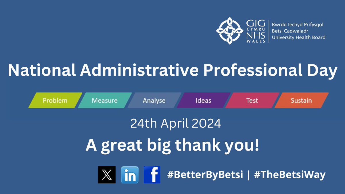Today is National Administrative Professionals Day! I want to celebrate the backbone of our NHS services, our fantastic administrative & clerical staff, who keep things running and who we could not do our work without! A huge thankyou!! #Proud2bAdmin We are #BetterByBetsi