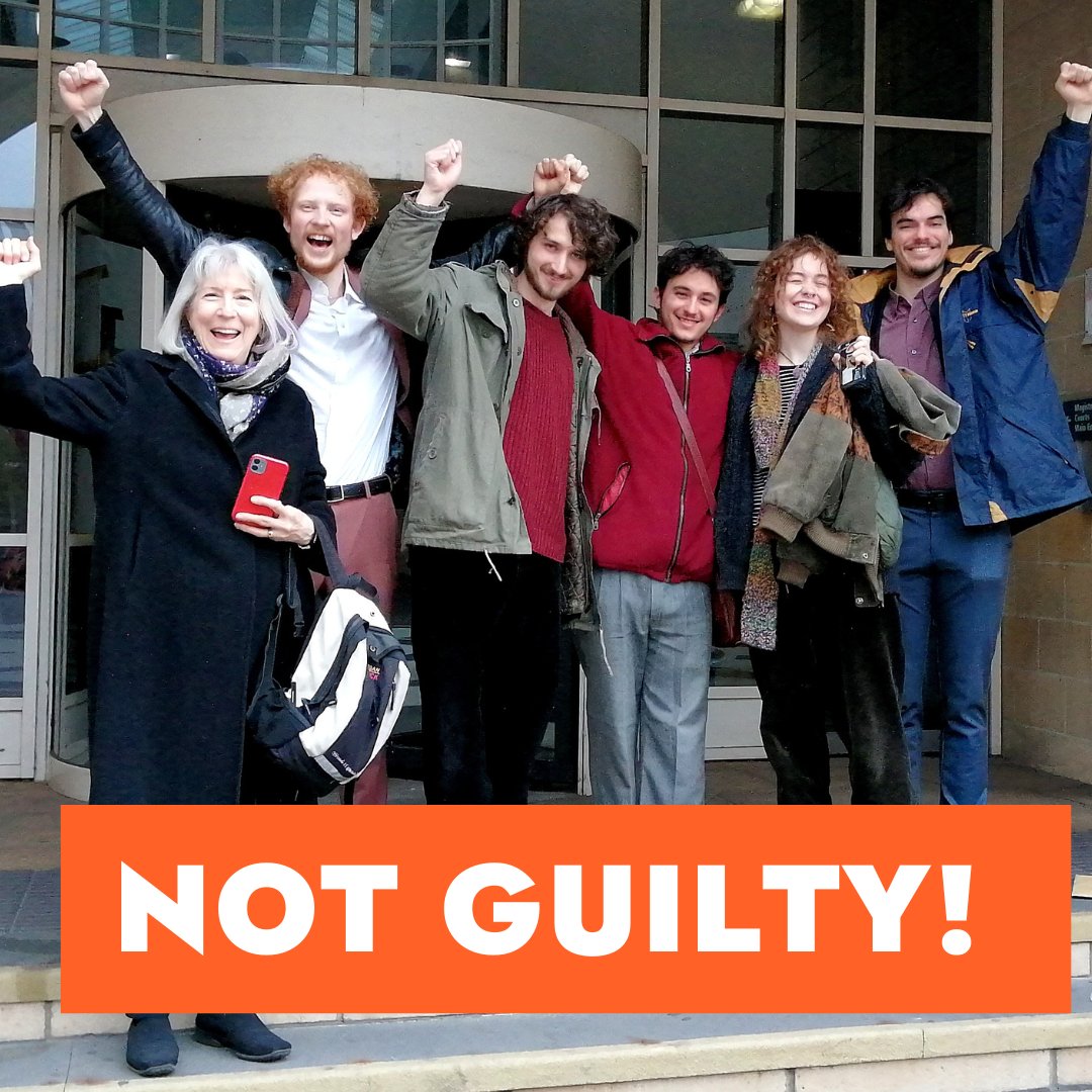 🚨 6 Just Stop Oil Supporters NOT GUILTY 🔥 Dorothy, Jacob, Joseph, Rishi, Maria and Christopher were found Not Guilty of Wilful Obstruction of the Highway at Stratford Magistrates Court yesterday, after being arrested last year for slow marching. ⚖️ District Judge Balmain