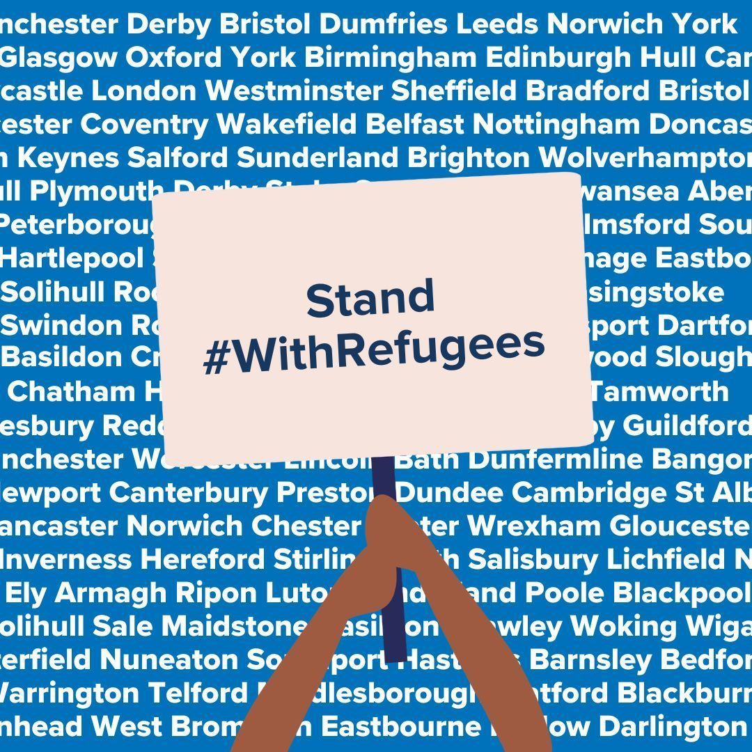 The British public 🤝 standing #WithRefugees In the UK, many people are showing solidarity with refugees by advocating for their rights, welcoming them into their communities, and raising funds for relief efforts. Join them by visiting our website: buff.ly/3JJ6ey6