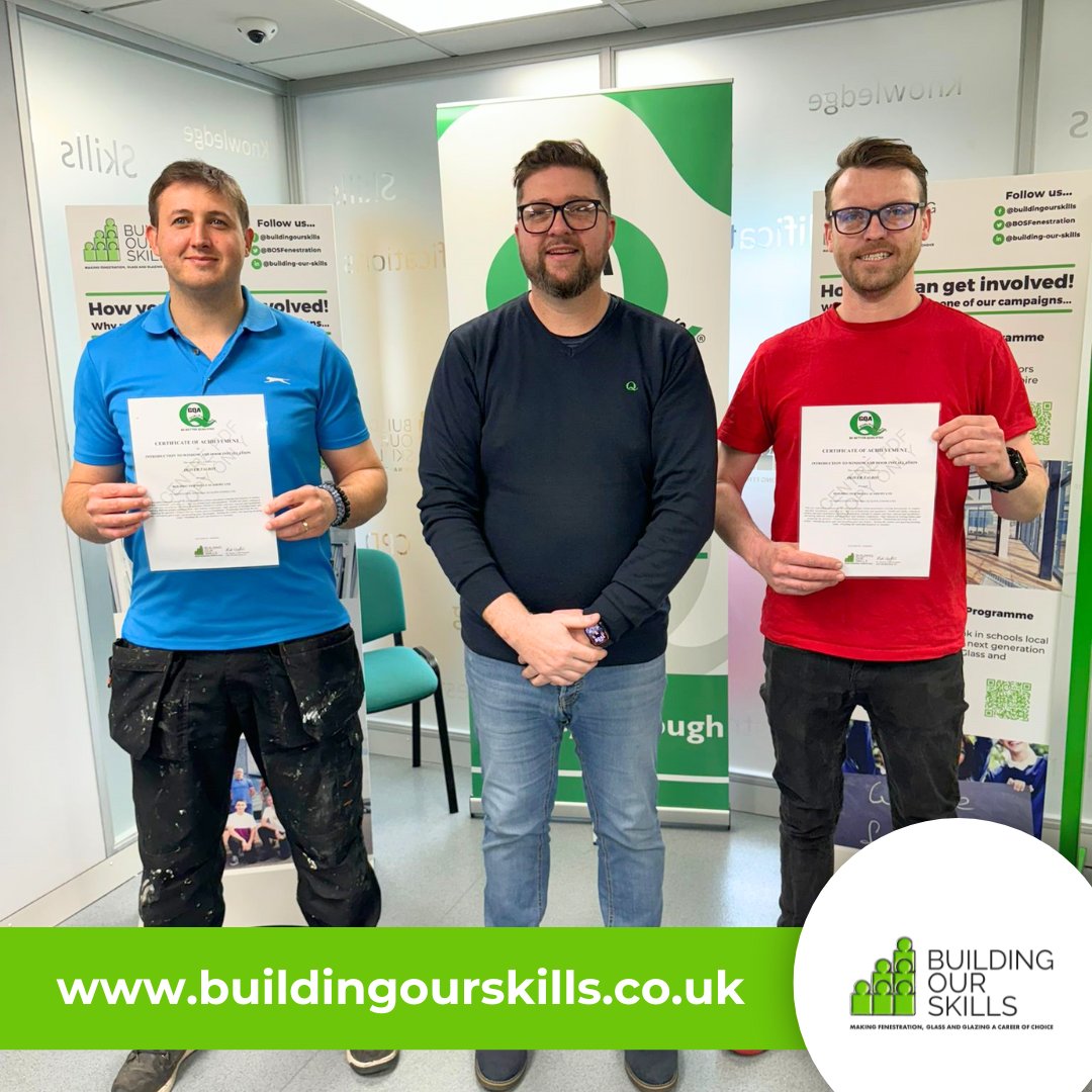 We would like to say a massive “Congratulations” to these two learners who attended our 5-day ‘Basics of Window and Door Installation’ #PracticalTraining course last week! Chris & Pedro both passed their practical and written assessments with flying colours – Well done guys 🎉