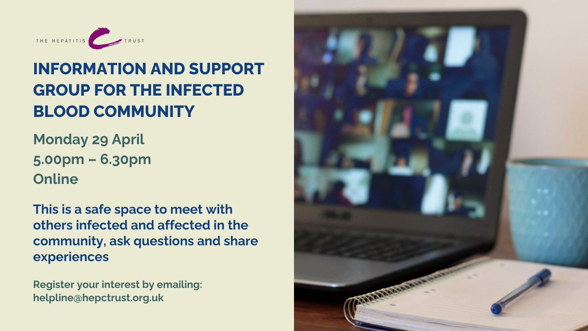 You can now register for the next meeting of the Information and Support Group for the Infected Blood Community. 🗓️29 April ⏰5.00pm 📍Online hepctrust.org.uk/find-support/i……… #infectedblood