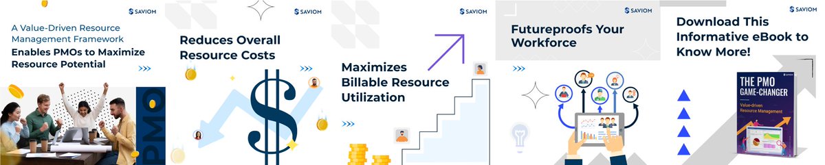 An effective #resourcemanagement process can help PMOs harness the workforce's true potential, improve client satisfaction, and enhance the firm's operational efficiency. Download this #eBook 📖to know more. bit.ly/saviom-pmo