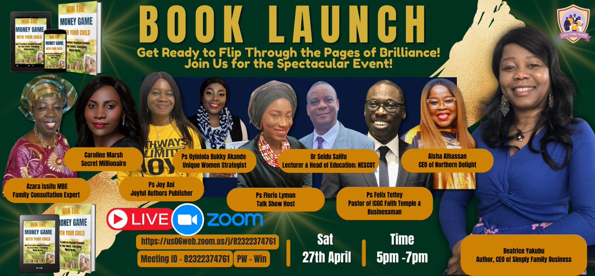 iambeatricey's tweet photo. Remember to save the date and join the 'party'!
Beatrice Yakubu is inviting you to a scheduled Zoom meeting.
Topic: Book Launch
Time: Apr 27, 2024 05:00 PM London
Join Zoom Meeting
https://t.co/1OLvnNW4Ea
Meeting ID: 823 2237 4761
Passcode: Win https://t.co/78skM2nq6q