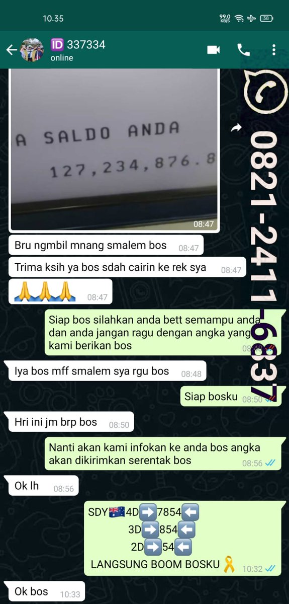 Jeff051184's tweet photo. Bagi anda Yang ingin bergabung di situs layanan angka bocoran Togel silahkan daftar chat nomor whatsApp 
(0821-2411-6837) kami bisa memberikan Anda angka bocoran Togel di putaran #togelHongkong
 #togelSidney
#togelSingapura
 kami memberikan angka 100% Jackpot https://t.co/i8xsosPDwf