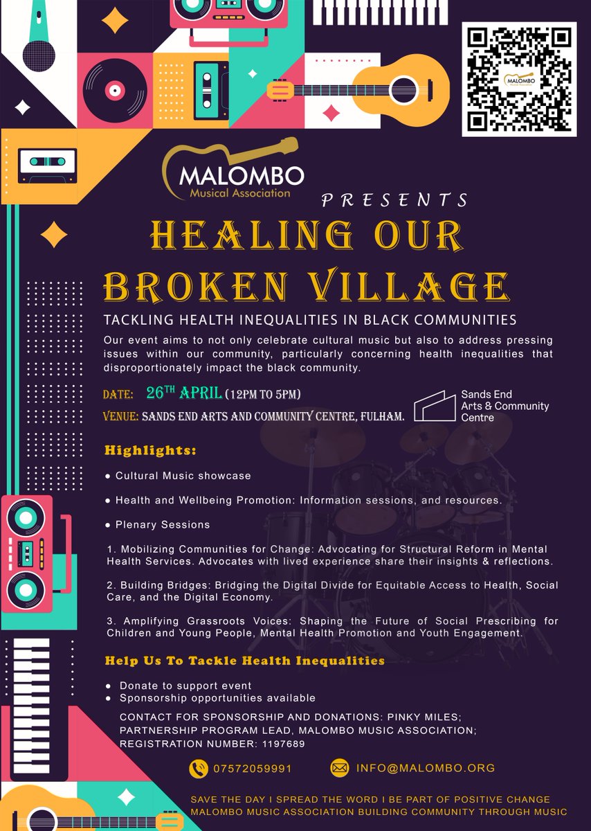 South Fulham PCN (@southfulhampcn) on Twitter photo Excited to be attending the Malombo Musical Assoc. #Health #Inequality workshop at <a href="/SeaccFulham/">SEACCFulham</a>
📅Fri 26th April
⏰12-5pm
🏢<a href="/SeaccFulham/">SEACCFulham</a> (SW6 3EZ)
Offering #healthchecks. Aiming to tackle health #Inequality in Black communities. #community #wellbeing #CommunityChampion Excited to be attending the Malombo Musical Assoc. #Health #Inequality workshop at <a href="/SeaccFulham/">SEACCFulham</a>
📅Fri 26th April
⏰12-5pm
🏢<a href="/SeaccFulham/">SEACCFulham</a> (SW6 3EZ)
Offering #healthchecks. Aiming to tackle health #Inequality in Black communities. #community #wellbeing #CommunityChampion