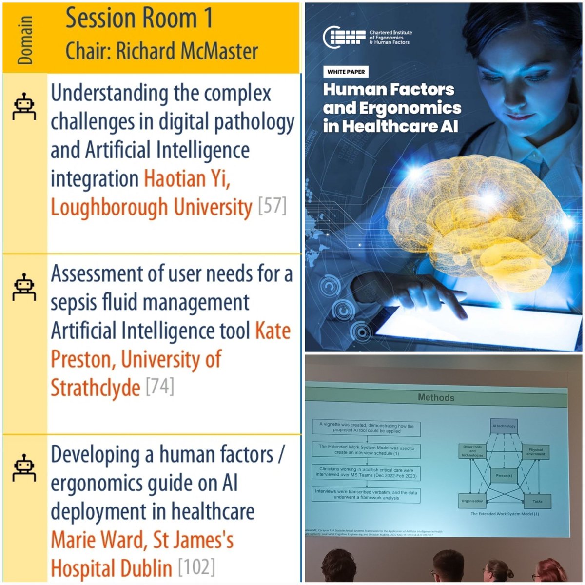 Interesting session on AI in healthcare at #ehf2024. I need to learn more!

<a href="/KatePreston96/">Dr Kate Preston</a>

Link to the <a href="/CIEHF/">CIEHF</a> AI paper below!
ergonomics.org.uk/resource/human…