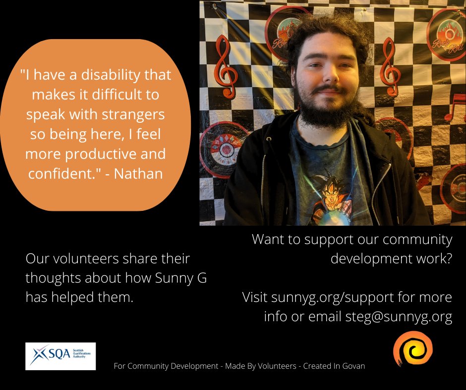 We help people reach positive destinations. 'I have a disability that makes it difficult to speak with strangers so being here, I feel more productive and confident.' - Nathan Visit sunnyg.org to find out more.