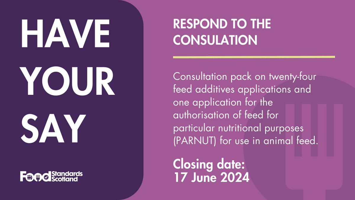 We have initiated a public consultation seeking opinions in relation to the twenty-four feed additives and an application for the authorisation of a particular nutritional purposes (PARNUT) for use in animal feed. To participate, visit: bit.ly/3UczO6v