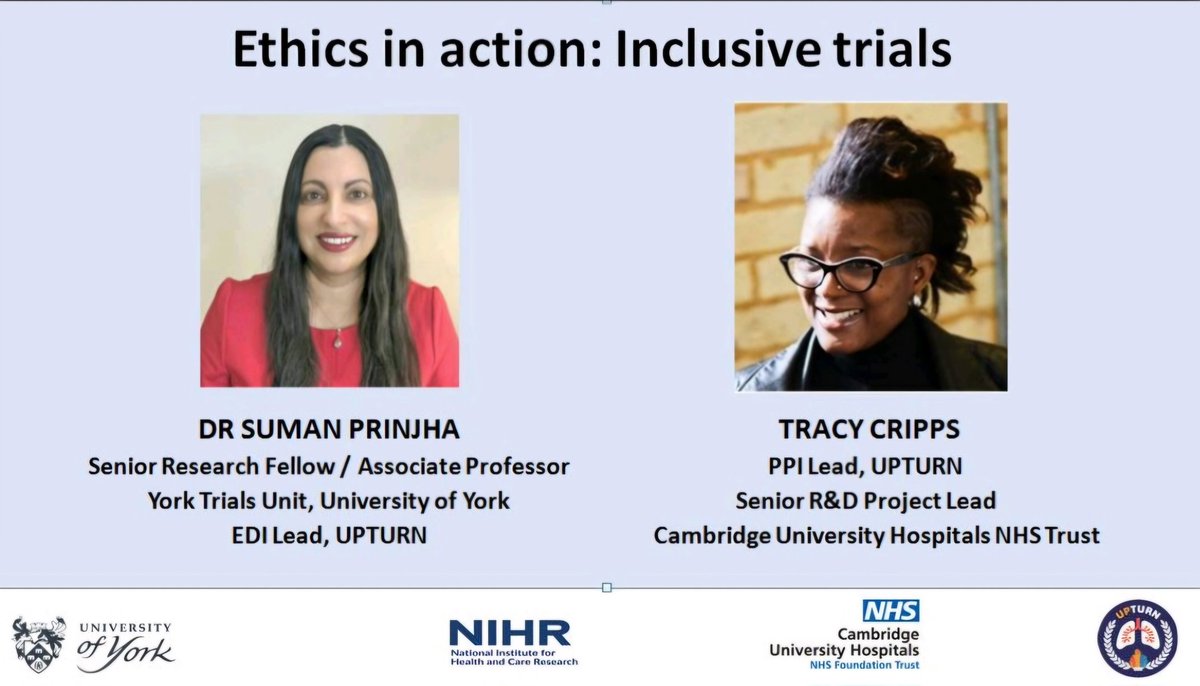 Looking forward to presenting our work on conducting inclusive clinical trials at the @hrbtmrn webinar, with Tracy Cripps. We'll be talking about the UPTURN COPD study, EDI workstream, PPI & community engagement. Join us on 2nd May. Registration info 👇🏽 hrb-tmrn.ie/training-educa…