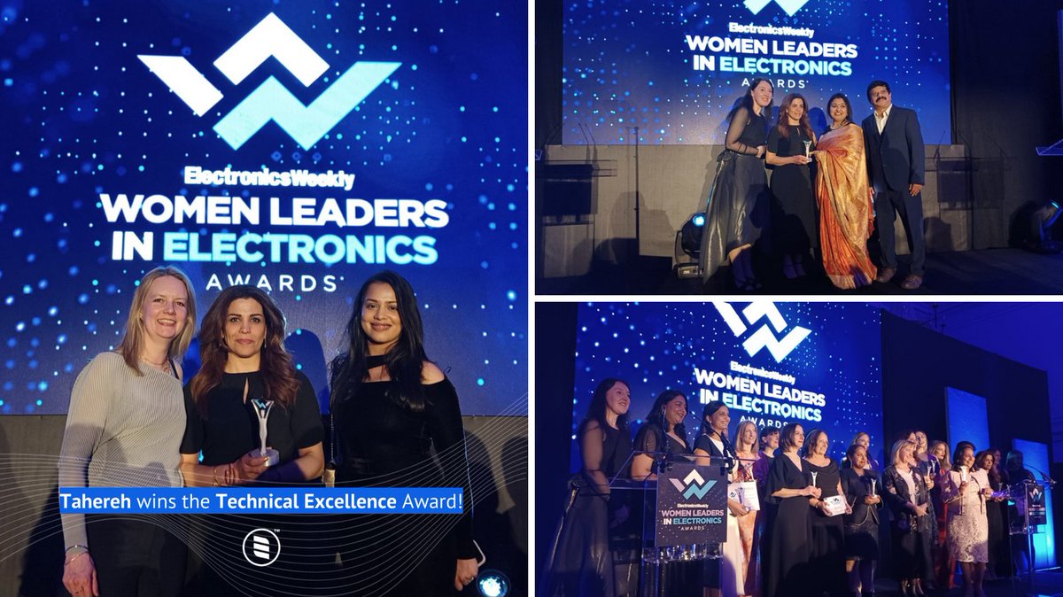 🎉 Exciting news! Tahereh won in the Technical Excellence category at the Women In Electronics Awards! 🏆 Sarah, fellow finalist, and Rucha were there to cheer her on. Thanks to Electronics Weekly for spotlighting women in innovation! 🙌 #WLIEA #womeninengineering