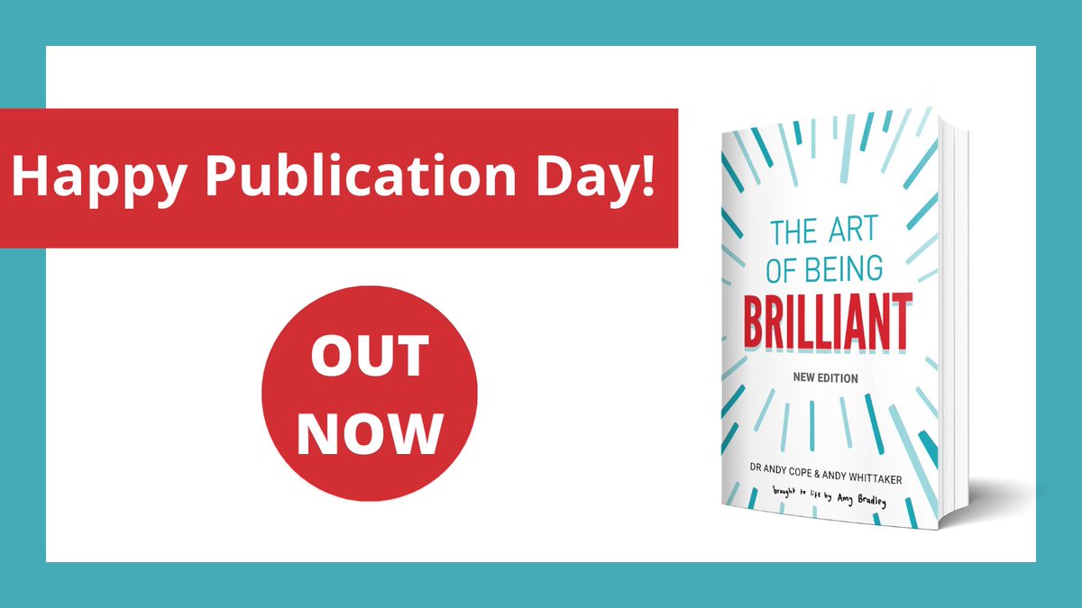 Wishing Dr Andy Cope (@beingbrilliant) a very happy publication day for The Art of Being Brilliant! 🎉 Out now and published by @thisiscapstone ➡️ amazon.co.uk/Art-Being-Bril….