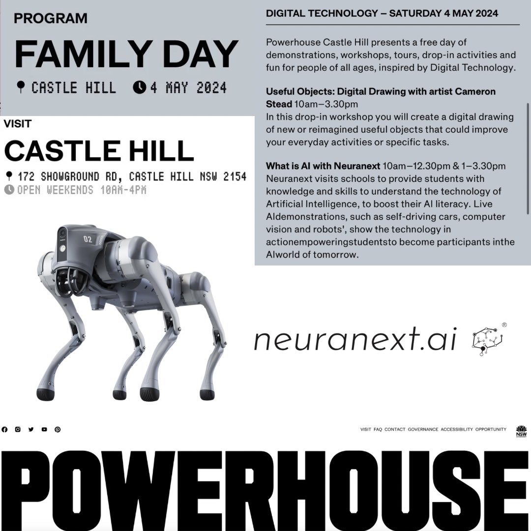 I will be showcasing all things A.I. at the Powerhouse Family Day at Castle Hill on May 4th (Star Wars Day).
I am really pleased to be hosted by the great team at the Powerhouse Museum, a place I’ve visited for so long and always admired.
#aiaustralia #aiineducation #stem